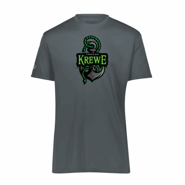 Krewe Performance Tee, anchor design, graphite