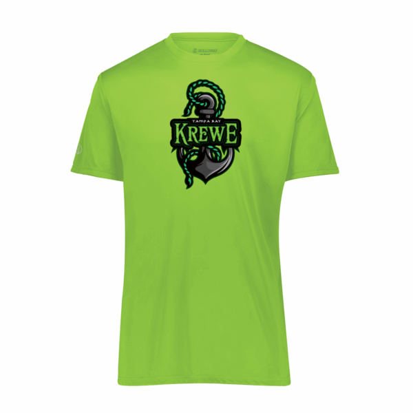 Krewe Performance Tee, anchor design, lime green