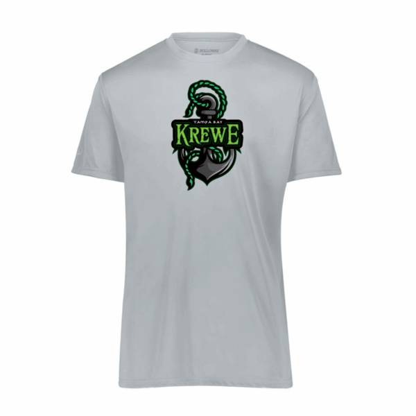 Krewe Performance Tee, anchor design, silver