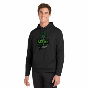 SanMar F244 SportTek Fleece Hooded Pullover Krewe, Black