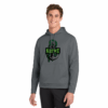 SanMar F244 SportTek Fleece Hooded Pullover, Krewe, DarkSmokeGrey