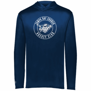 Tampa Bay Crunch lightweight performance hoodie, circle logo, navy