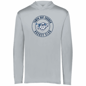 Tampa Bay Crunch lightweight performance hoodie, circle logo, silver