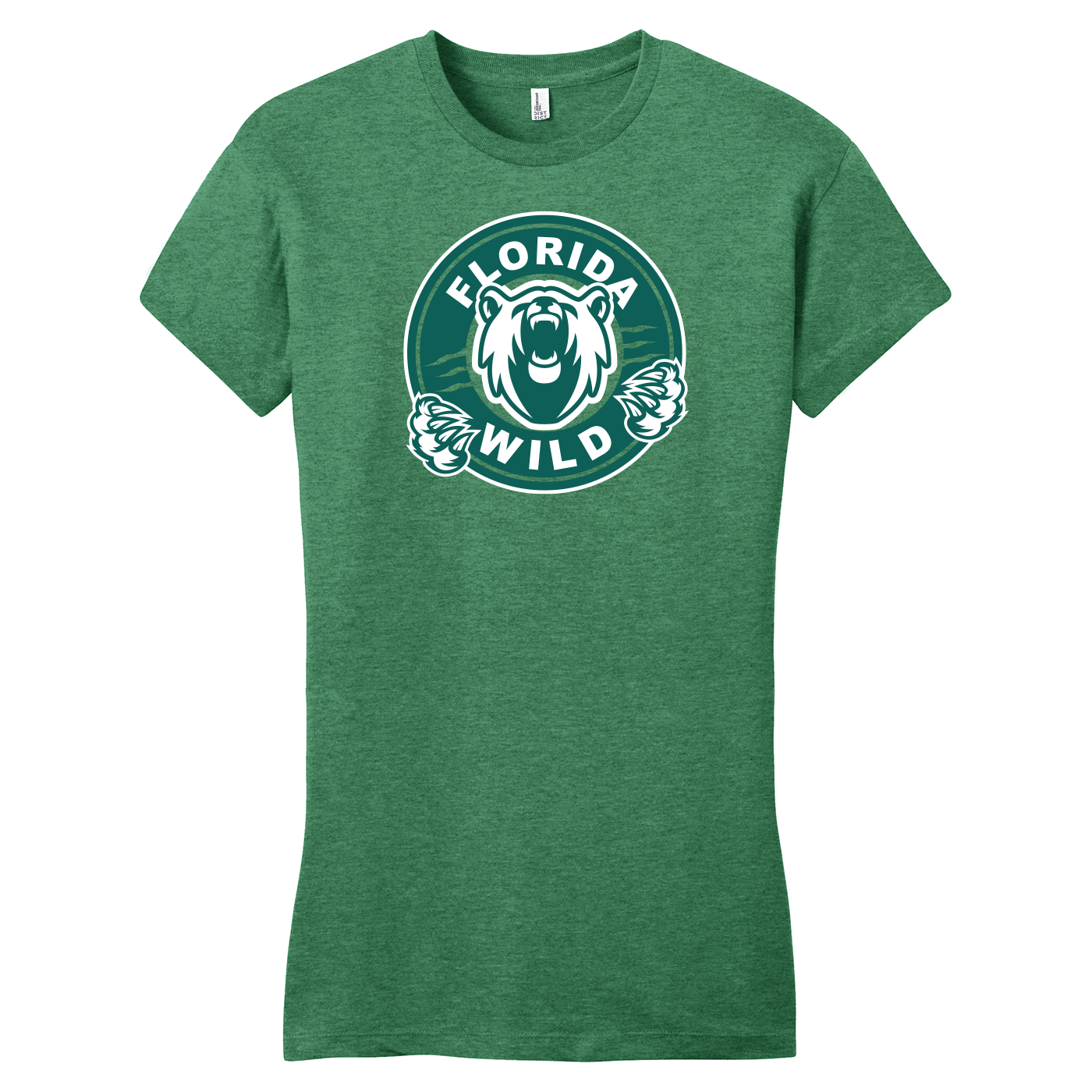 SAN_DT6001 District Womens Fitted Tee Florida Wild heathered kelly green Florida Wild women's fitted cotton tee, heathered kelly green