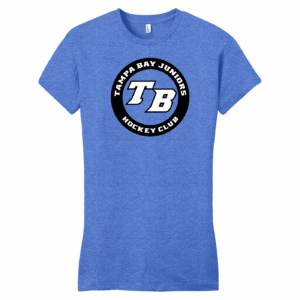 Tampa Bay Juniors women's fitted cotton tee, heather royal
