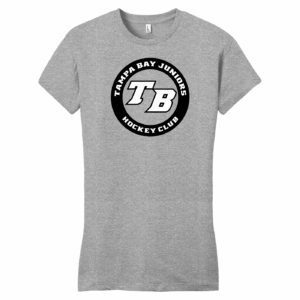 Tampa Bay Juniors women's fitted cotton tee, light heather grey