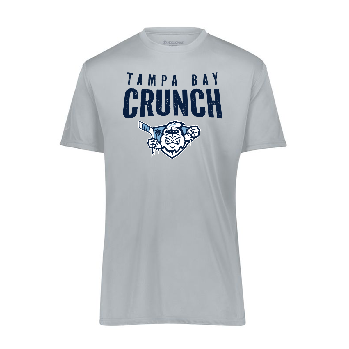 MOM_222818_performance tee Tampa Bay Crunch squeezed logo silver Crunch performance tee, distressed logo, silver