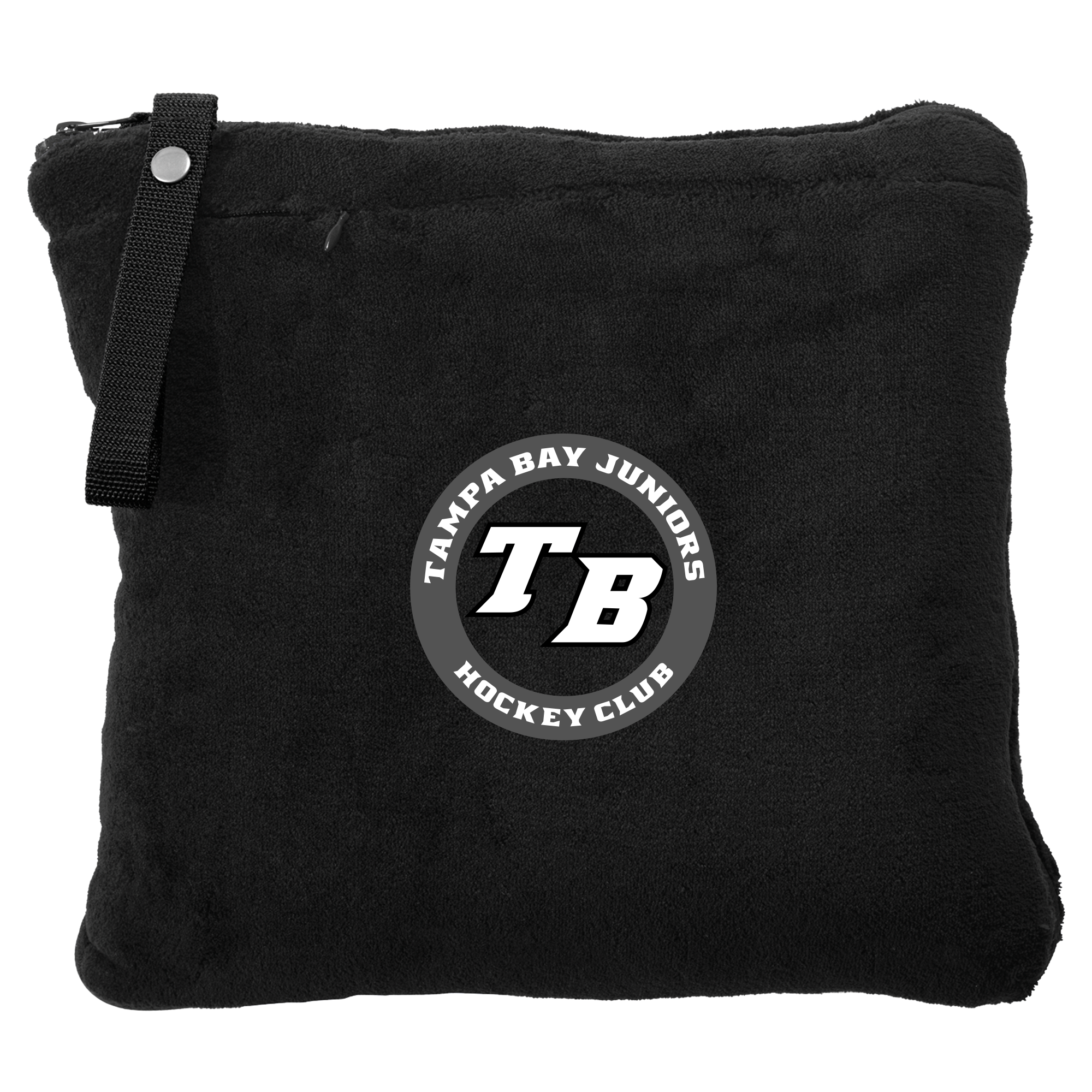 Tampa Bay Juniors packable travel blanket, black