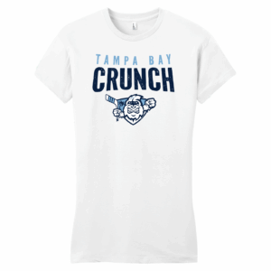 Crunch fitted women's tee, distressed logo, white