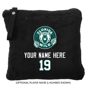 Florida Wild packable travel blanket, customized, black