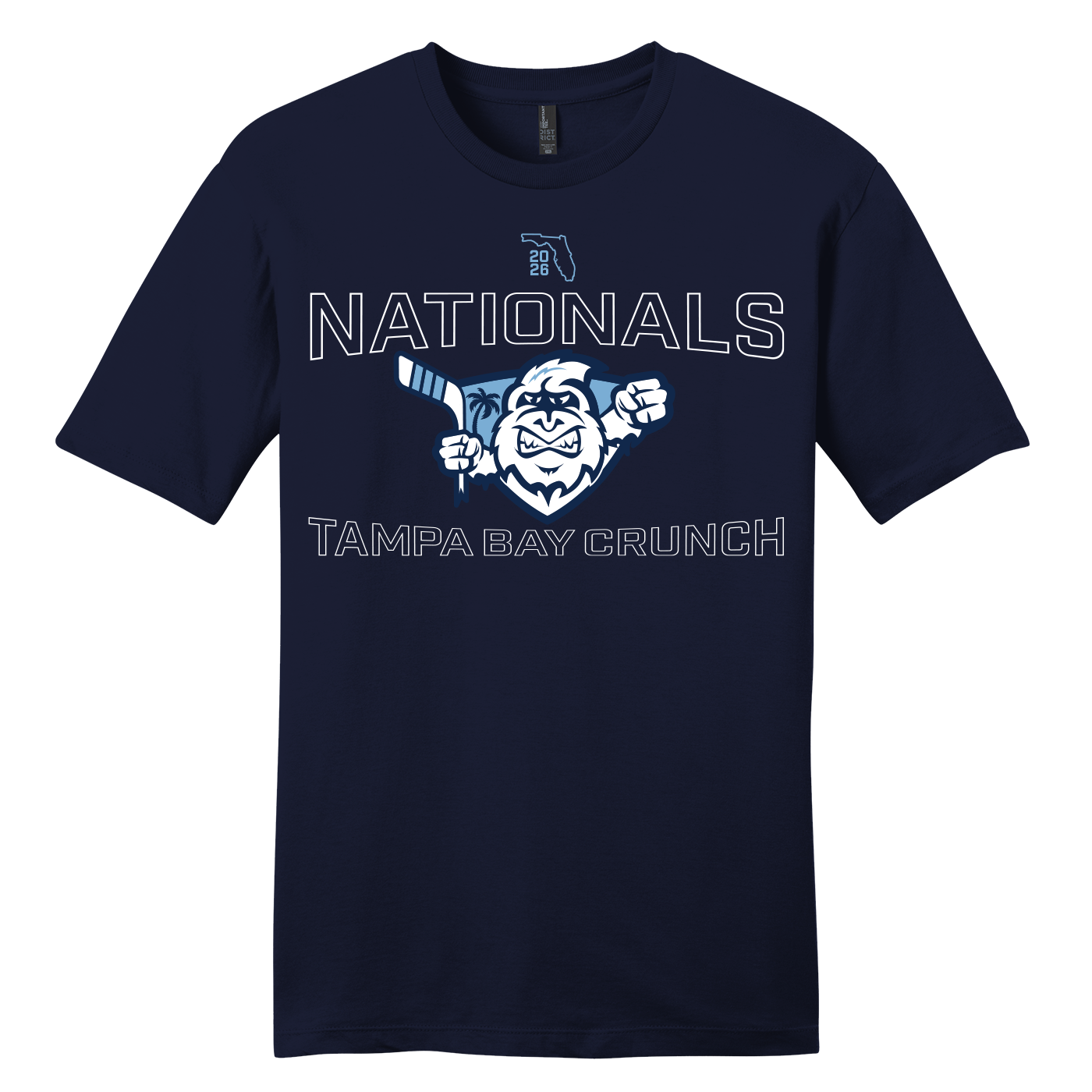 Crunch unisex tee, 2026 Nationals logo, new navy