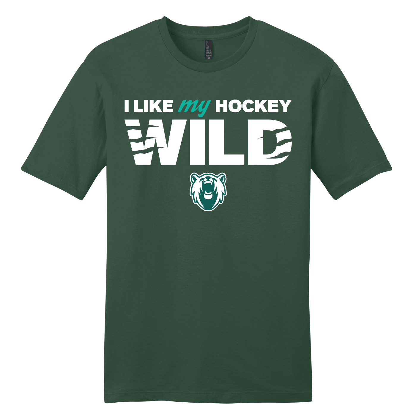 Florida Wild unisex tee, "hockey wild" logo, forest green